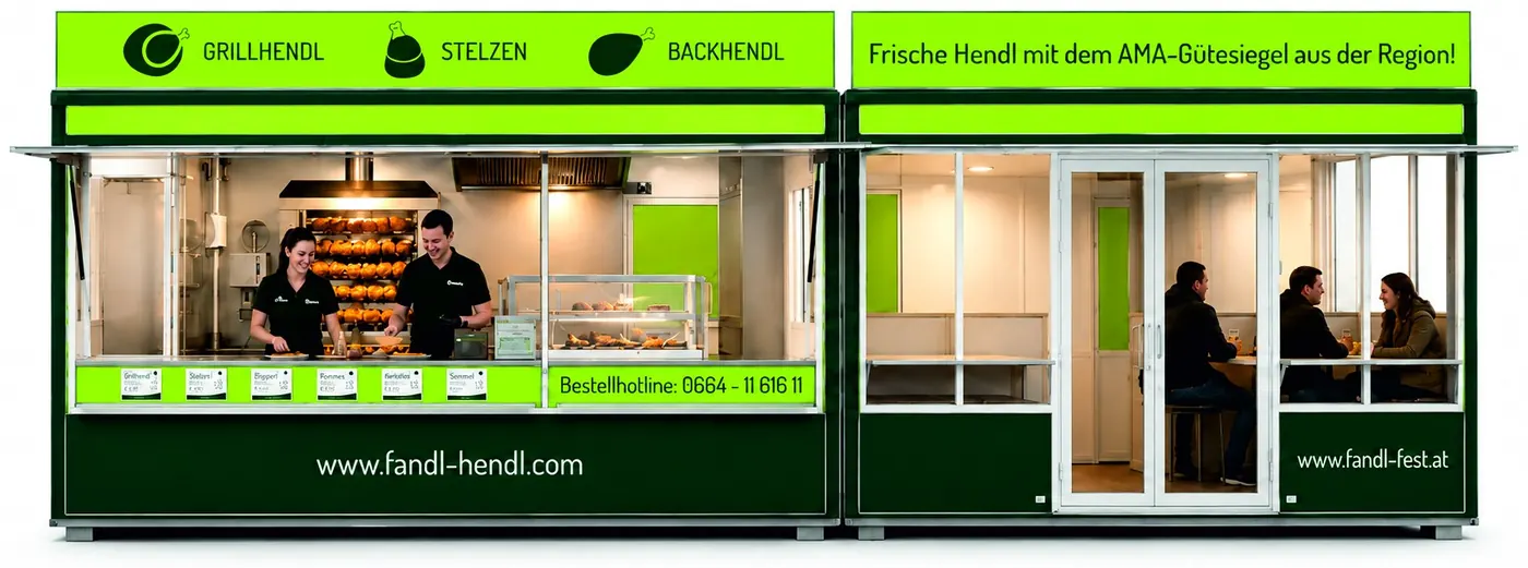 Container-Anlage mit Verkaufs- und Aufenthaltsbereich