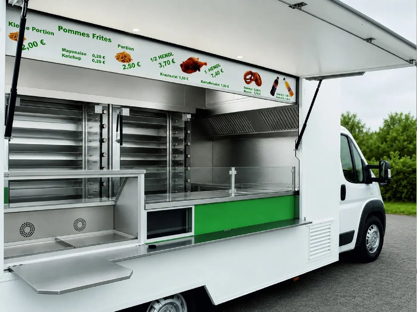 Grillzeile im Verkaufsraum