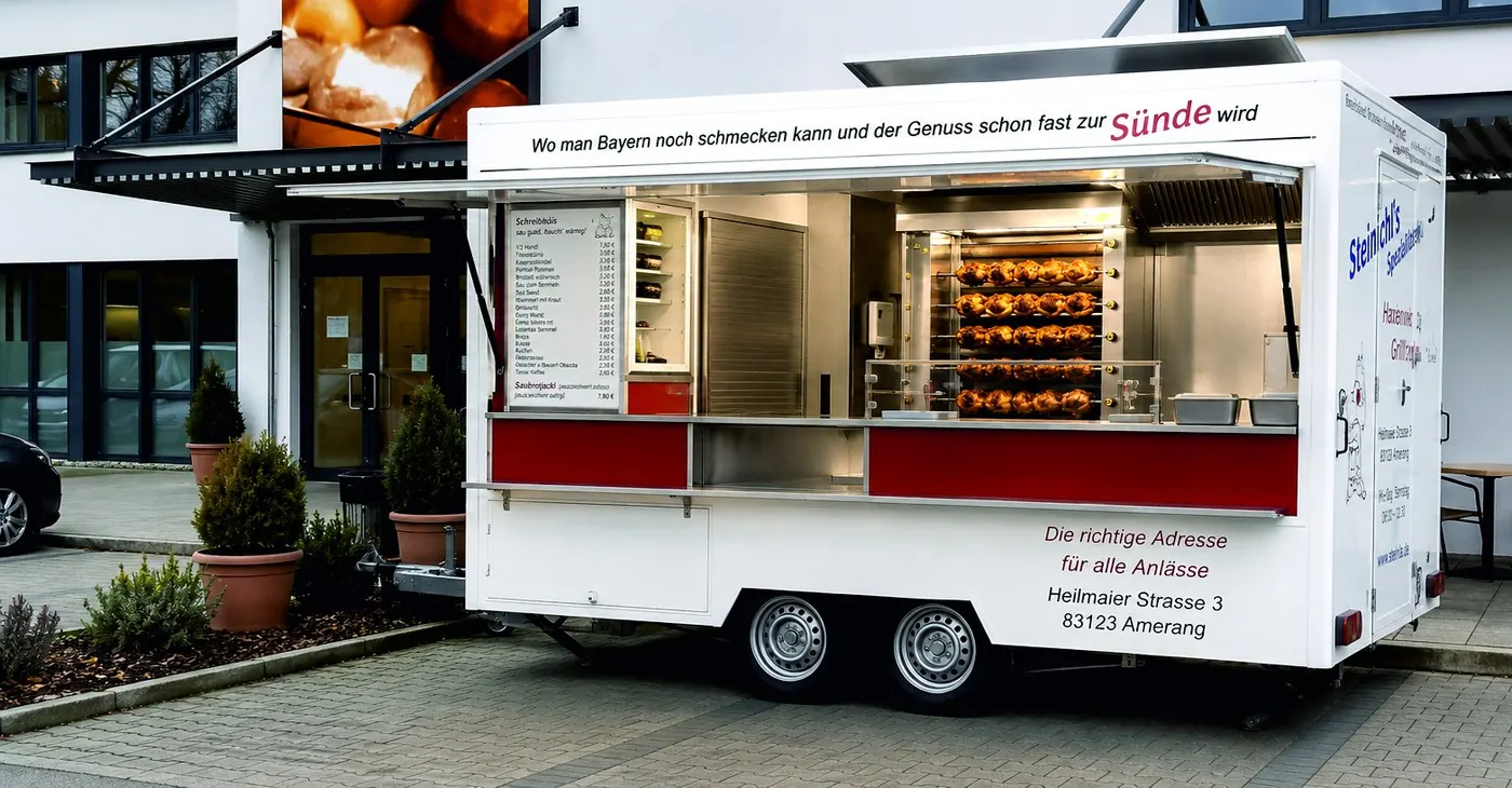 Grill-Anhänger mit Verkaufsklappe