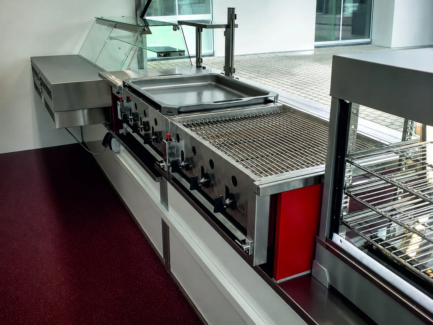 Offene Grill- und Ausgabestation